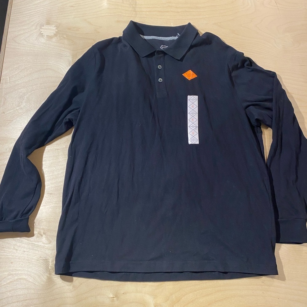 St. John’s Bay Men's Black Long Sleeve Polo Shirt XL (MS)